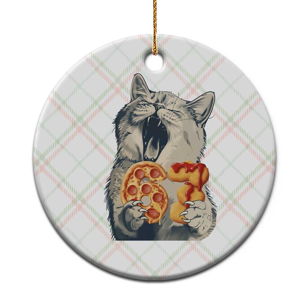 Six Seven Meme Cat 67 Pizza Nugget Ceramic Ornament Funny Gen Alpha 67 Trend Gift - Wonder Print Shop