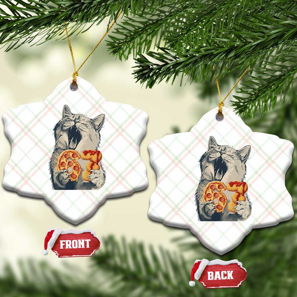 Six Seven Meme Cat 67 Pizza Nugget Ceramic Ornament Funny Gen Alpha 67 Trend Gift - Wonder Print Shop
