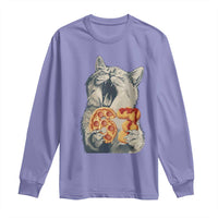 Six Seven Meme Cat 67 Pizza Nugget Long Sleeve Shirt Funny Gen Alpha 67 Trend Gift - Wonder Print Shop