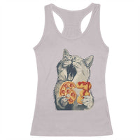 Six Seven Meme Cat 67 Pizza Nugget Racerback Tank Top Funny Gen Alpha 67 Trend Gift - Wonder Print Shop