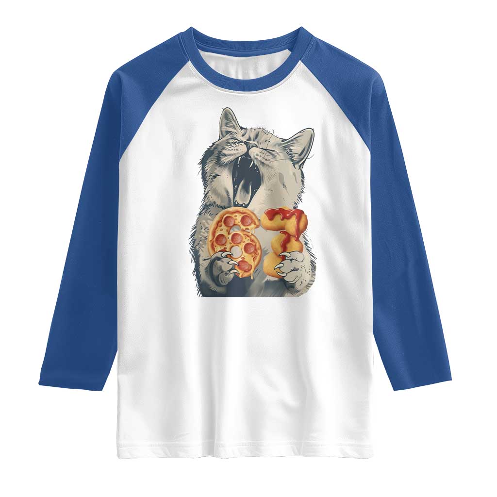 Six Seven Meme Cat 67 Pizza Nugget Raglan Shirt Funny Gen Alpha 67 Trend Gift - Wonder Print Shop