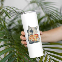 Six Seven Meme Cat 67 Pizza Nugget Skinny Tumbler Funny Gen Alpha 67 Trend Gift - Wonder Print Shop