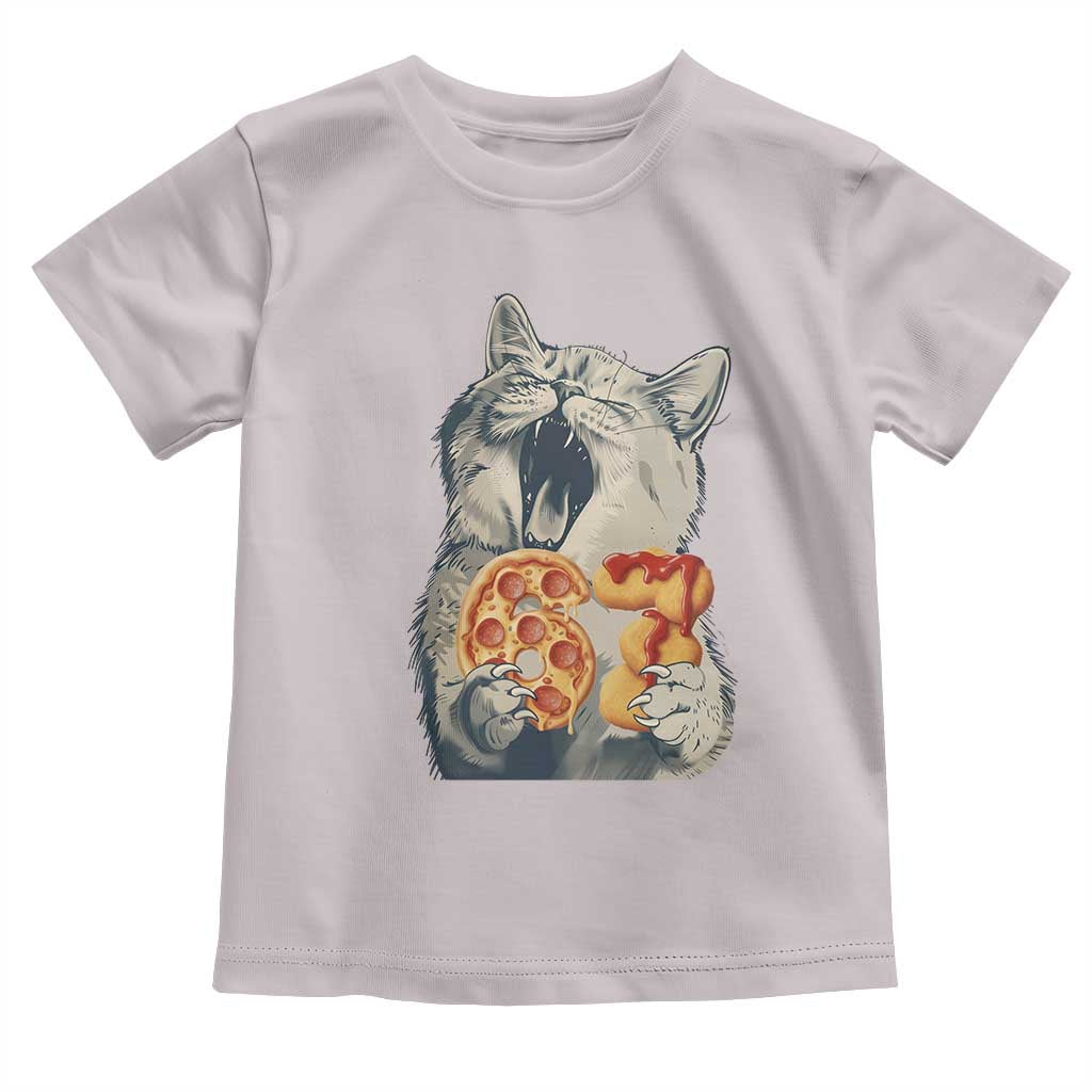 Six Seven Meme Cat 67 Pizza Nugget Toddler T Shirt Funny Gen Alpha 67 Trend Gift - Wonder Print Shop