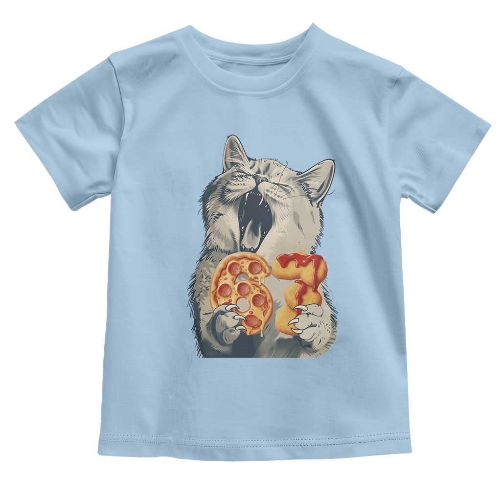 Six Seven Meme Cat 67 Pizza Nugget Toddler T Shirt Funny Gen Alpha 67 Trend Gift - Wonder Print Shop