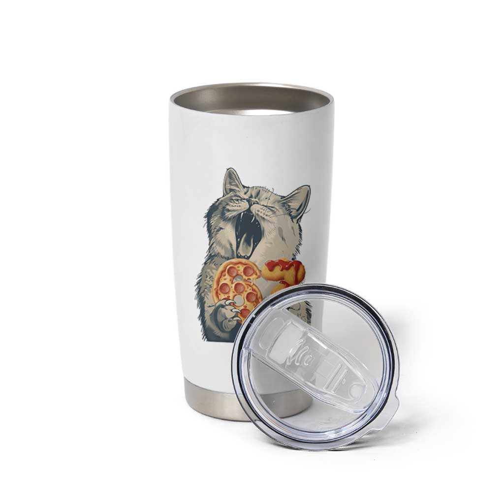 Six Seven Meme Cat 67 Pizza Nugget Tumbler Cup Funny Gen Alpha 67 Trend Gift - Wonder Print Shop