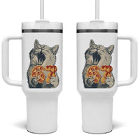 Six Seven Meme Cat 67 Pizza Nugget Tumbler With Handle Funny Gen Alpha 67 Trend Gift - Wonder Print Shop