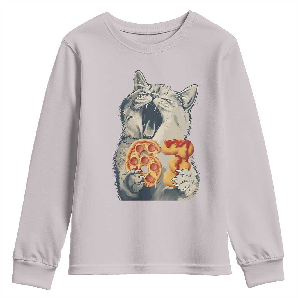 Six Seven Meme Cat 67 Pizza Nugget Youth Sweatshirt Funny Gen Alpha 67 Trend Gift - Wonder Print Shop