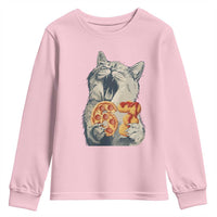 Six Seven Meme Cat 67 Pizza Nugget Youth Sweatshirt Funny Gen Alpha 67 Trend Gift - Wonder Print Shop