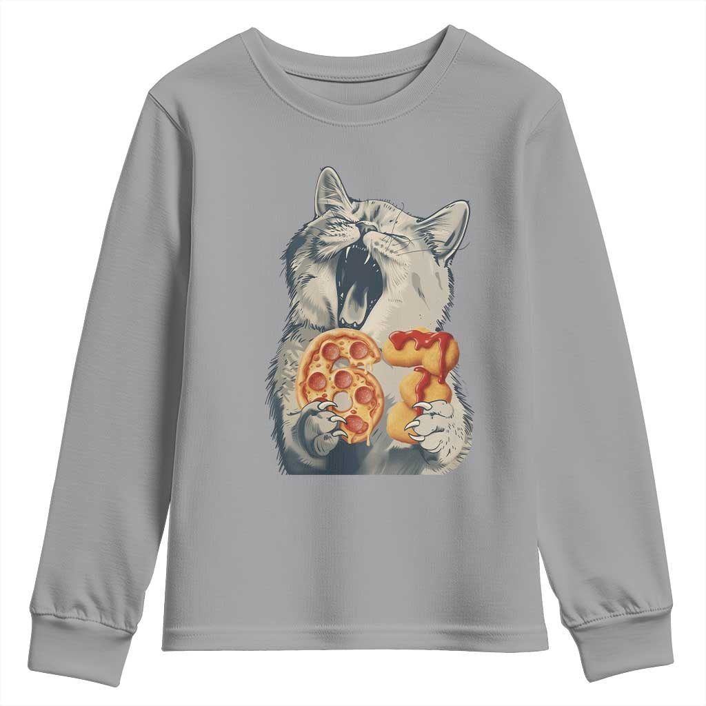 Six Seven Meme Cat 67 Pizza Nugget Youth Sweatshirt Funny Gen Alpha 67 Trend Gift - Wonder Print Shop