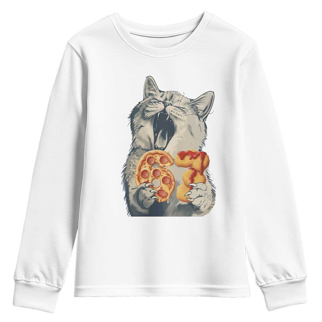 Six Seven Meme Cat 67 Pizza Nugget Youth Sweatshirt Funny Gen Alpha 67 Trend Gift - Wonder Print Shop