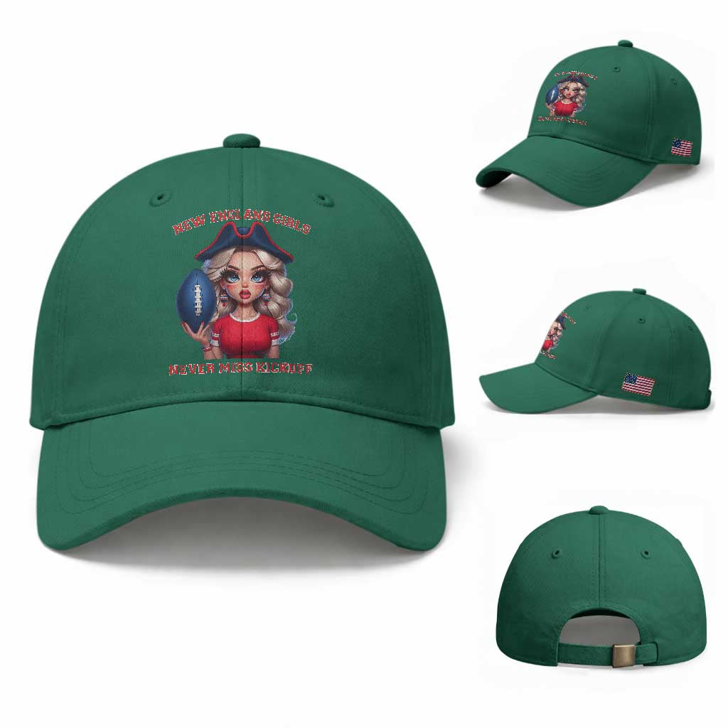 Funny East Coast Football Girl Fan Baseball Cap NE Girls Never Miss Kickoff