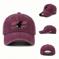 Vintage NE Football Fan Washed Cotton Baseball Cap Game Day Lover Gift