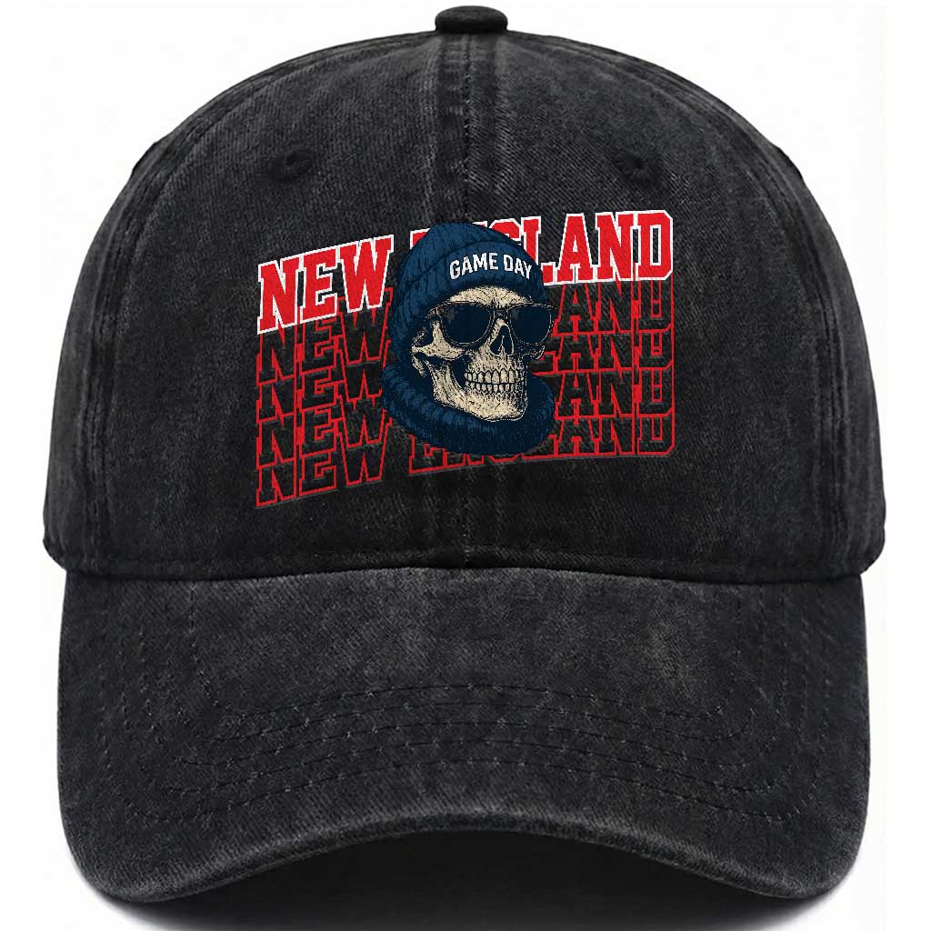 Gothic NE Football Fan Washed Cotton Baseball Cap Game Day Lover Gift
