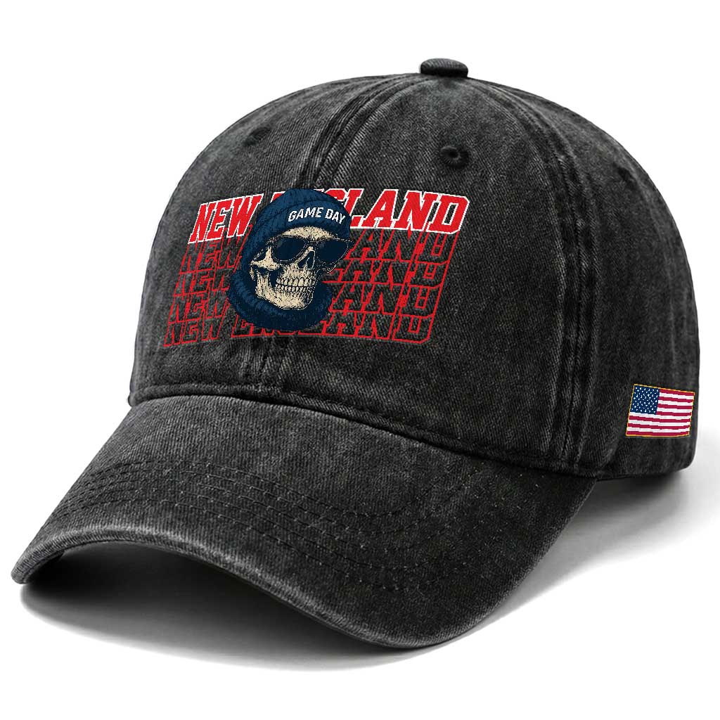 Gothic NE Football Fan Washed Cotton Baseball Cap Game Day Lover Gift