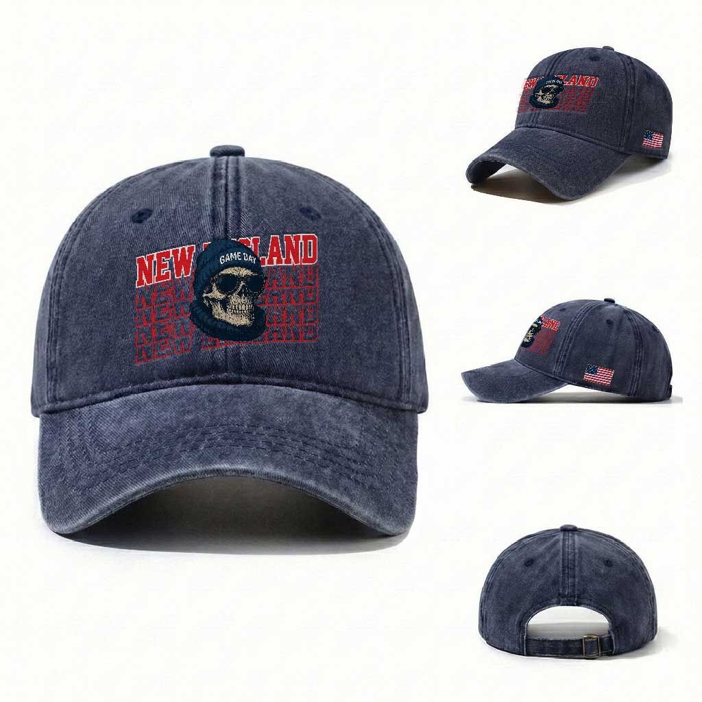 Gothic NE Football Fan Washed Cotton Baseball Cap Game Day Lover Gift