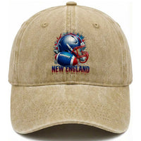 NE Football Spirit Washed Cotton Baseball Cap Game Day Sports Fan Gift