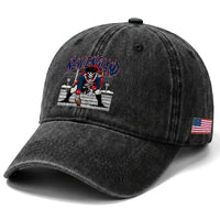 Gothic Skeleton Washed Cotton Baseball Cap NE Football Lover Gift