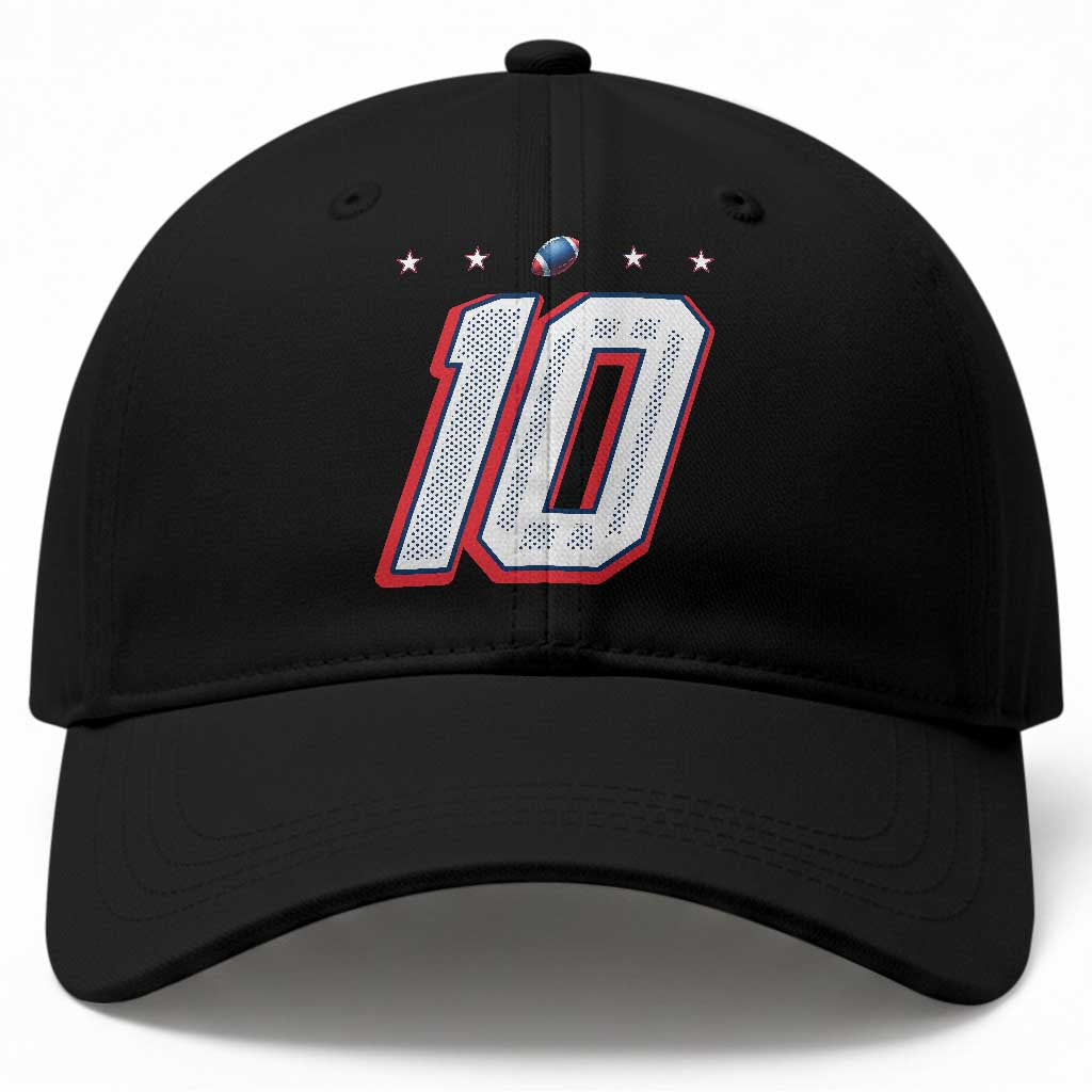 Football Quarterback Number 10 Baseball Cap Sport Lover Gift For NEF