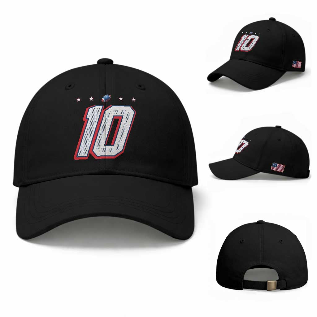 Football Quarterback Number 10 Baseball Cap Sport Lover Gift For NEF