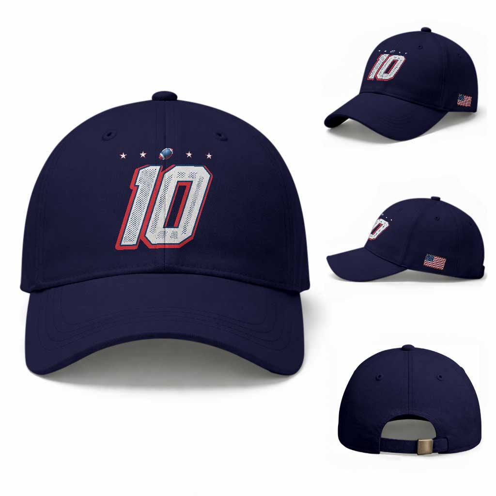 Football Quarterback Number 10 Baseball Cap Sport Lover Gift For NEF