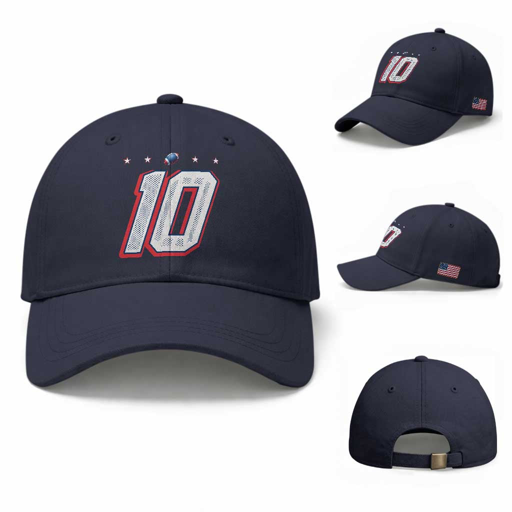 Football Quarterback Number 10 Baseball Cap Sport Lover Gift For NEF