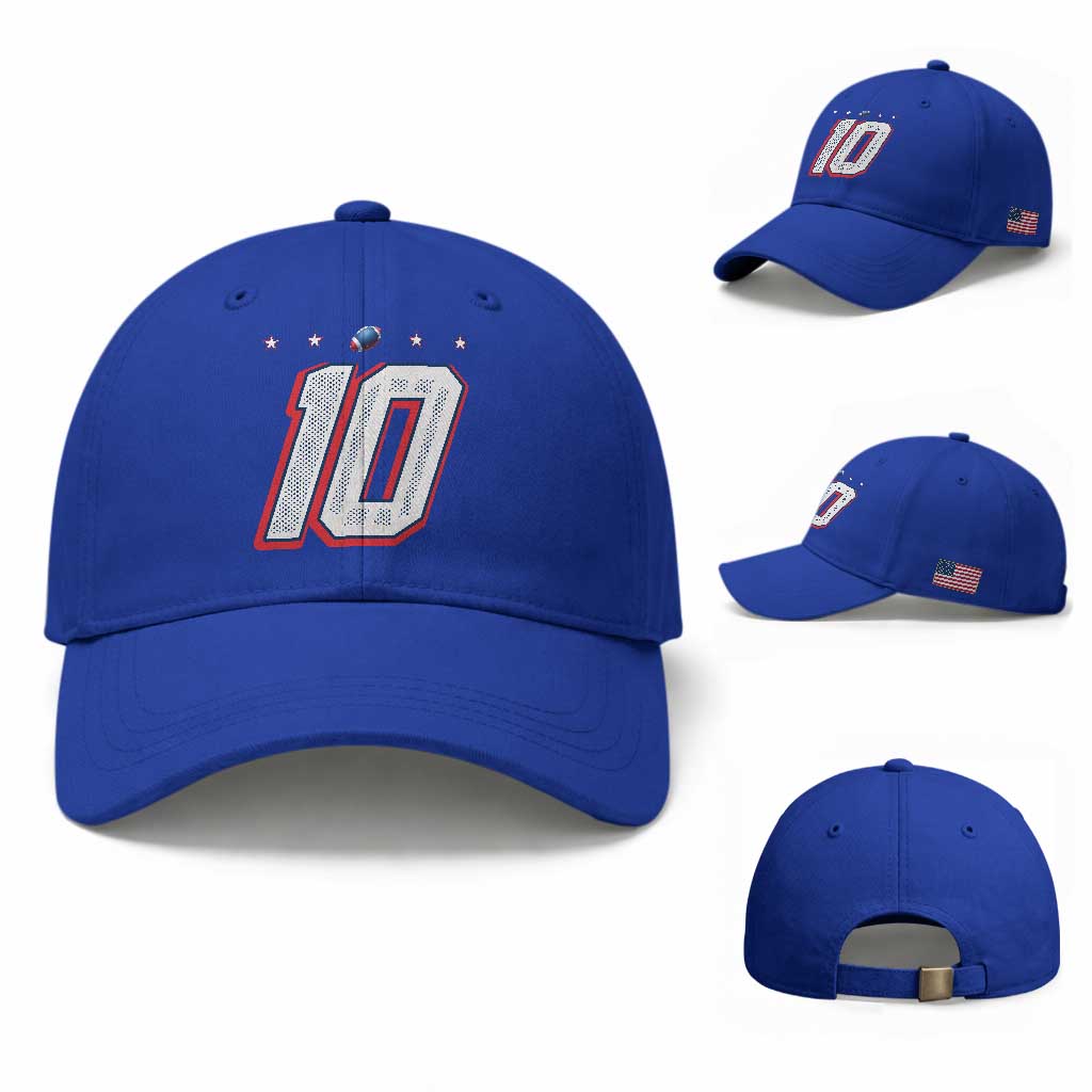 Football Quarterback Number 10 Baseball Cap Sport Lover Gift For NEF