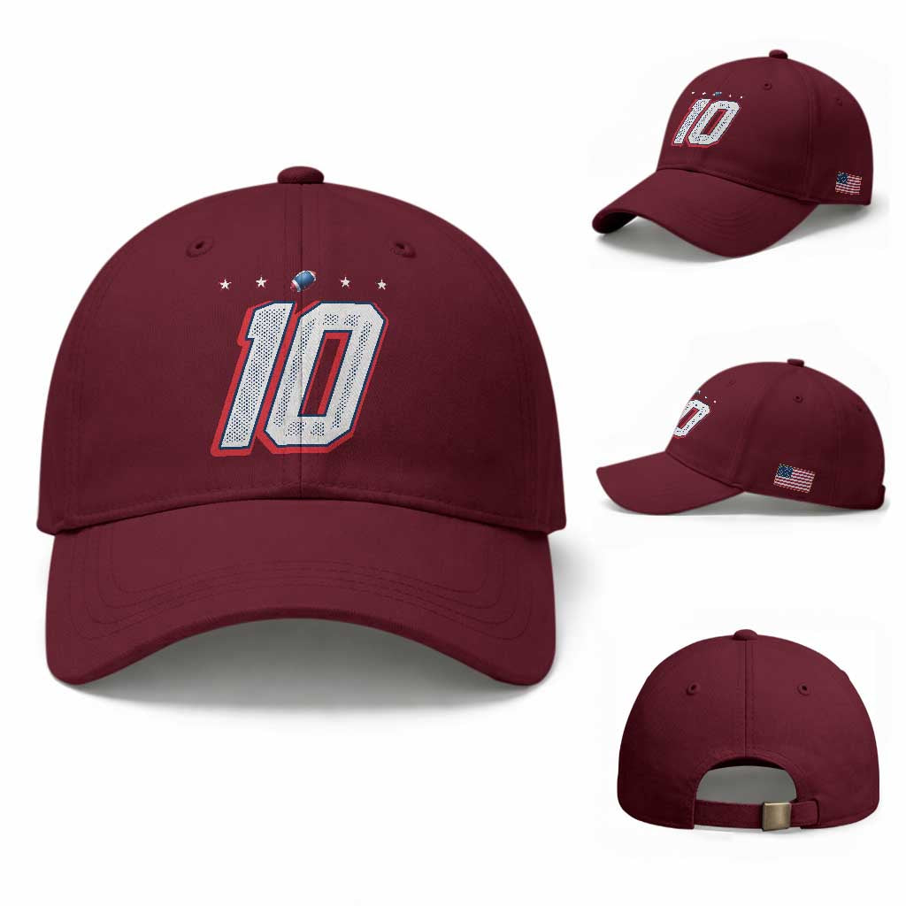 Football Quarterback Number 10 Baseball Cap Sport Lover Gift For NEF