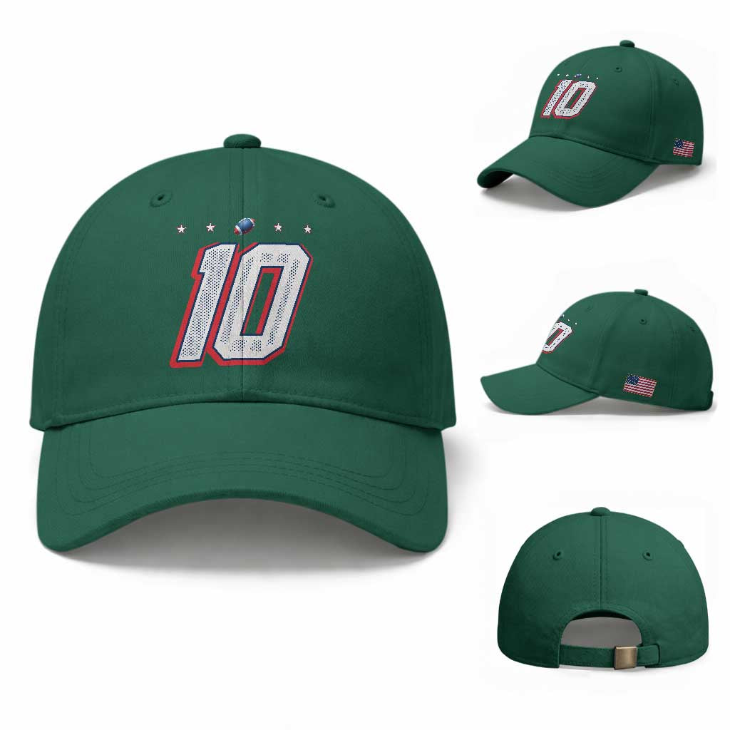Football Quarterback Number 10 Baseball Cap Sport Lover Gift For NEF