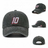 Football Quarterback Number 10 Washed Cotton Baseball Cap Sport Lover Gift For NEF