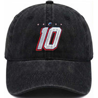 Football Quarterback Number 10 Washed Cotton Baseball Cap Sport Lover Gift For NEF