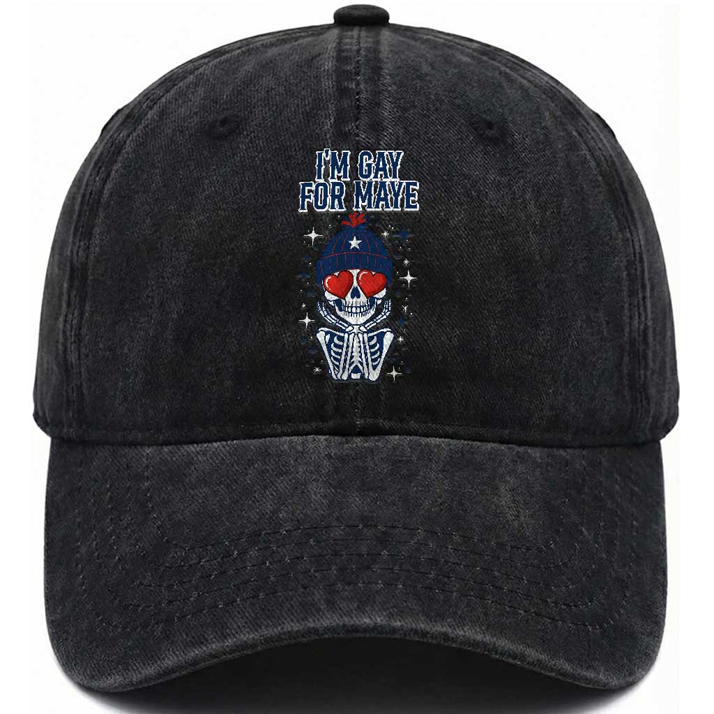 I Am Gay For Maye Washed Cotton Baseball Cap Funny QB Football Fan Gift