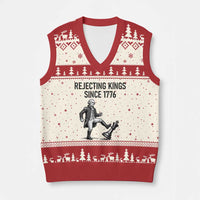 Rejecting Kings Since 1776 V-Neck Knit Sweater Vest Funny George Washington