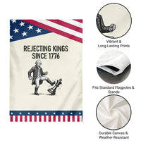 Rejecting Kings Since 1776 Garden Flag Funny George Washington