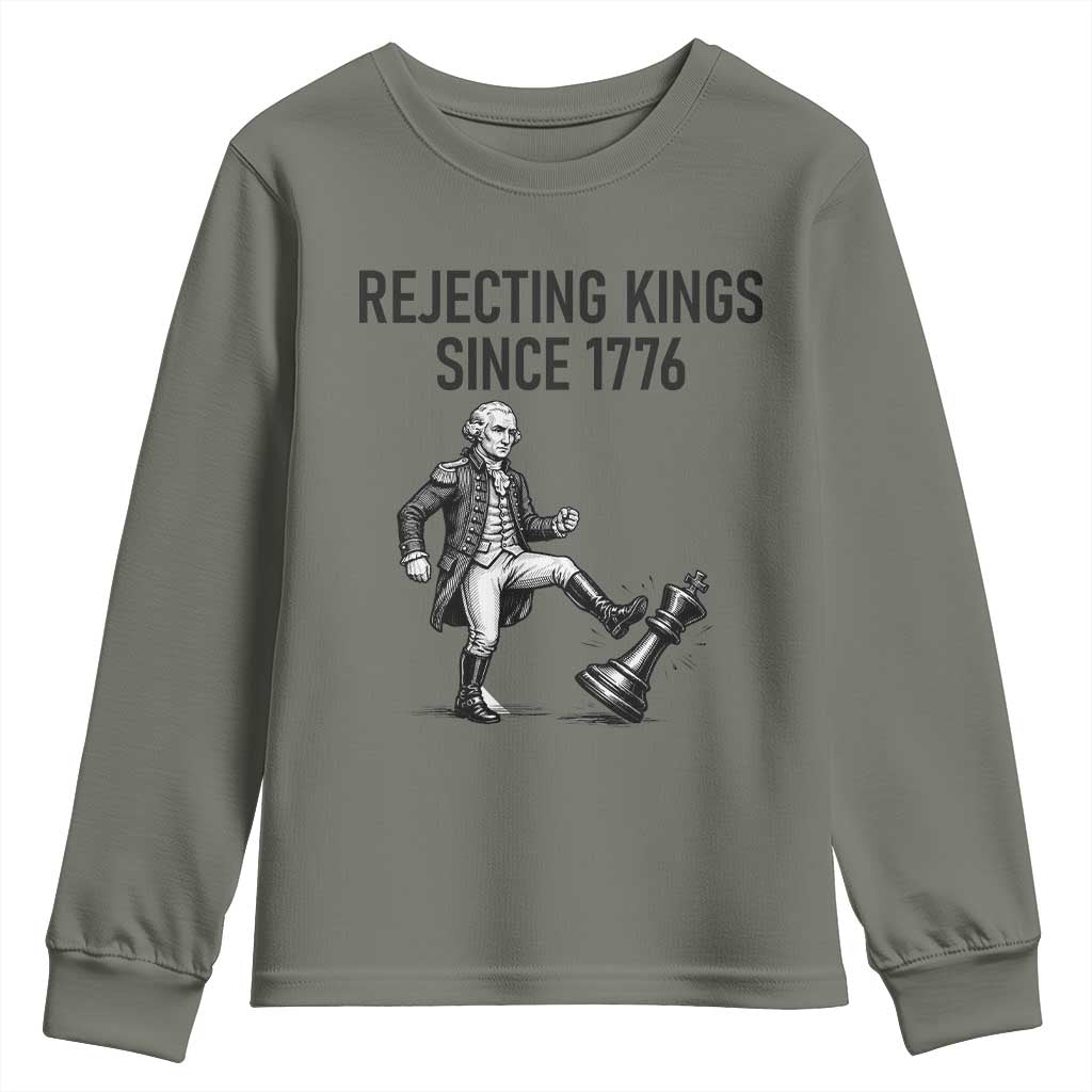 Rejecting Kings Since 1776 Youth Sweatshirt Funny George Washington