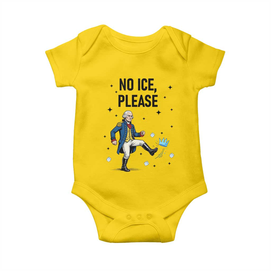 Funny George Washington Baby Onesie No Ice Please
