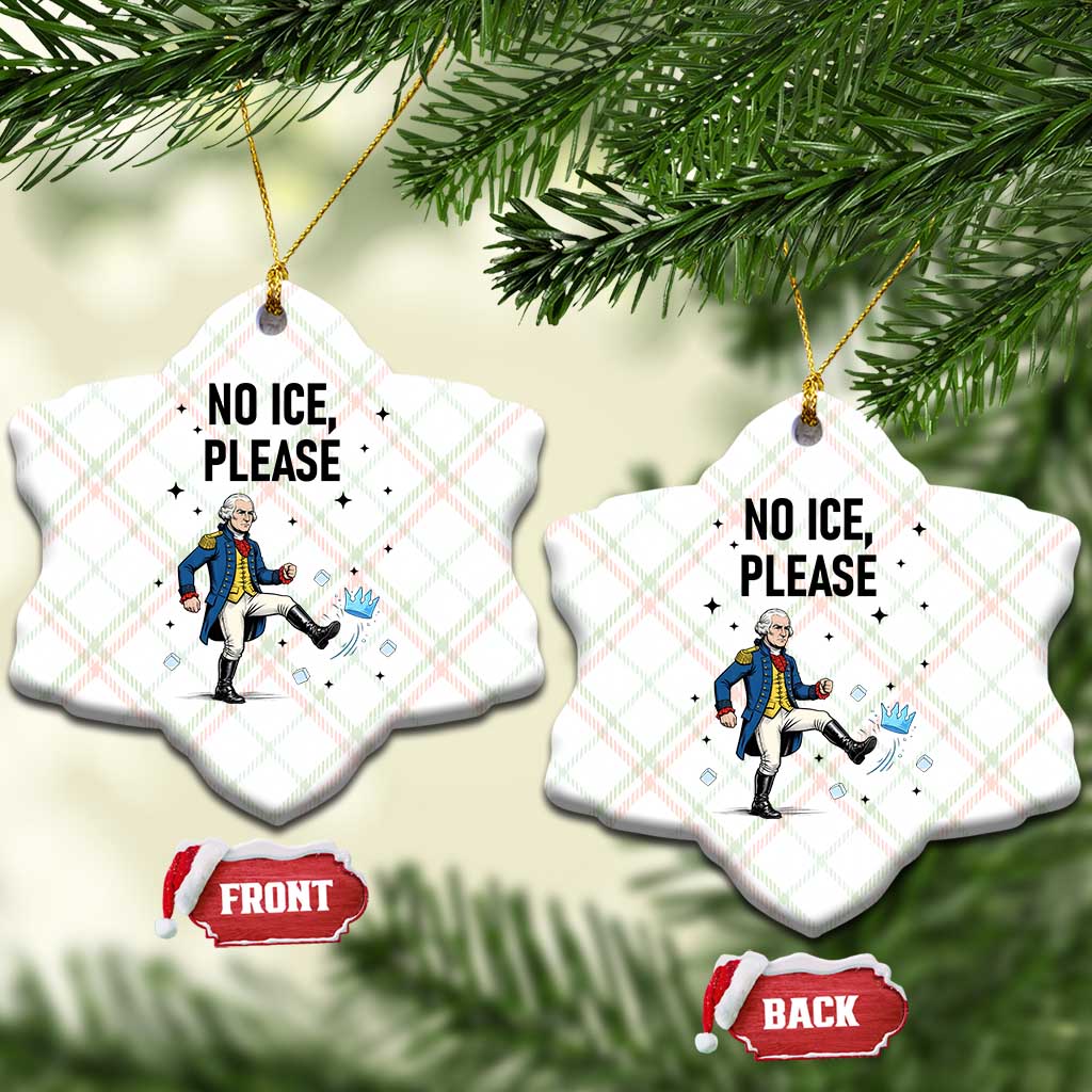 Funny George Washington Ceramic Ornament No Ice Please