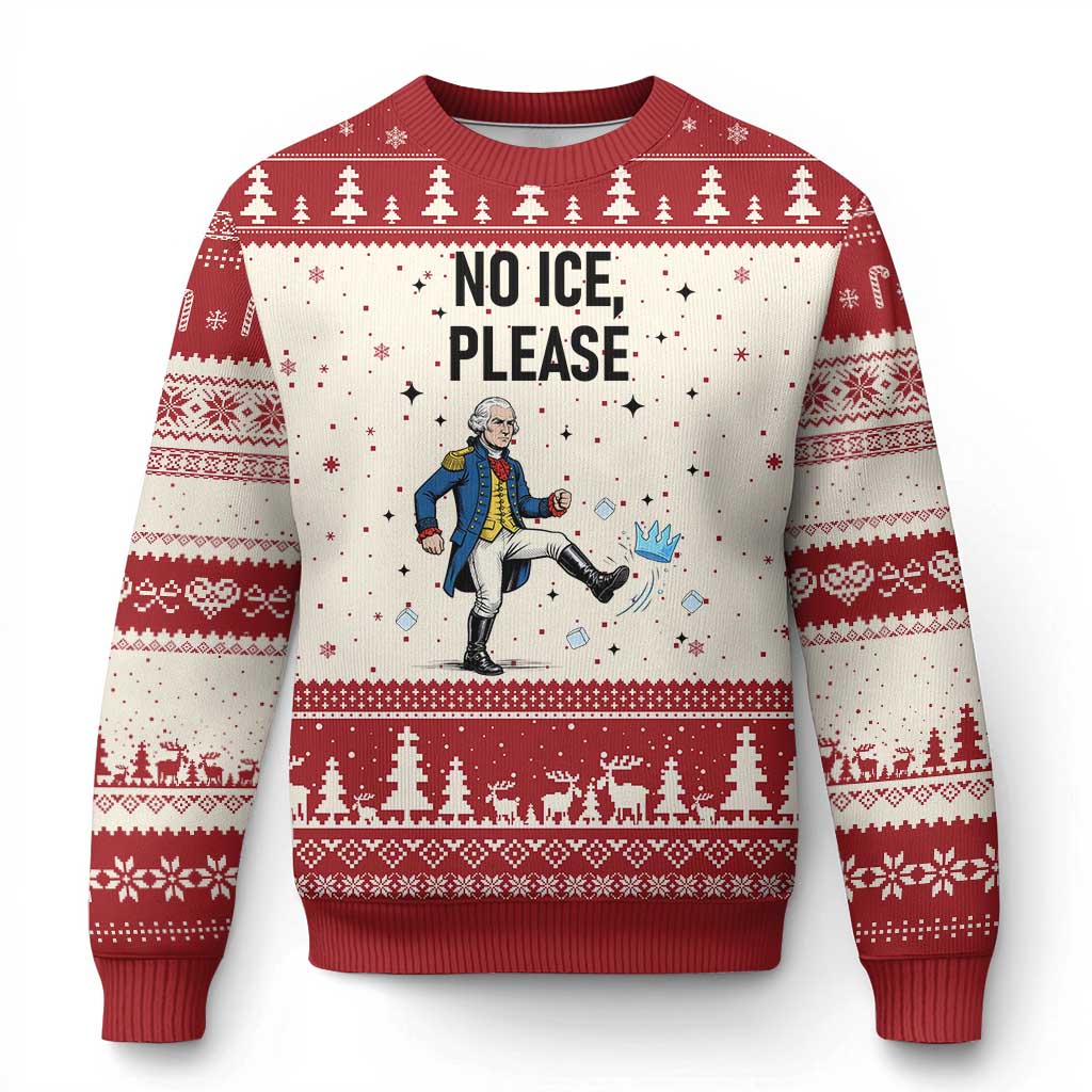Funny George Washington Ugly Christmas Sweater No Ice Please