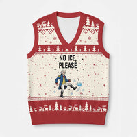 Funny George Washington V-Neck Knit Sweater Vest No Ice Please
