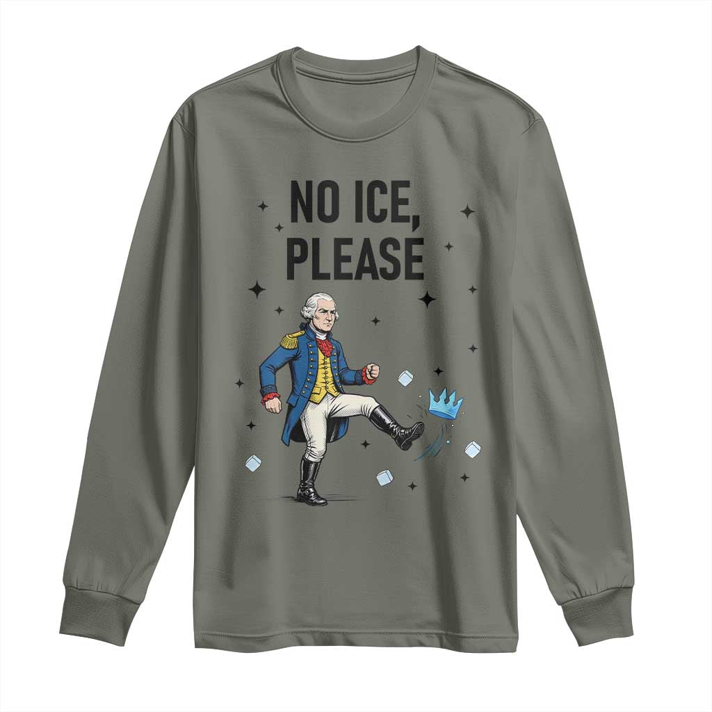 Funny George Washington Long Sleeve Shirt No Ice Please