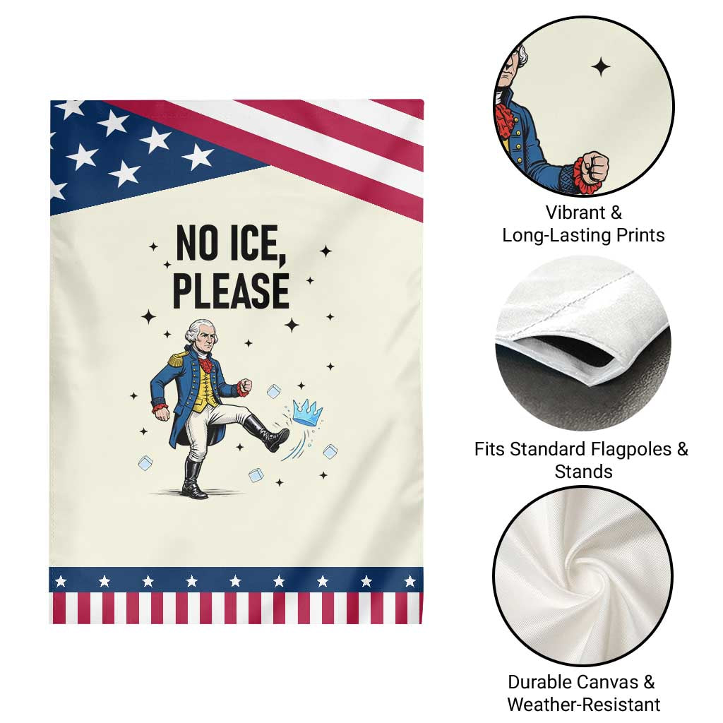 Funny George Washington Garden Flag No Ice Please