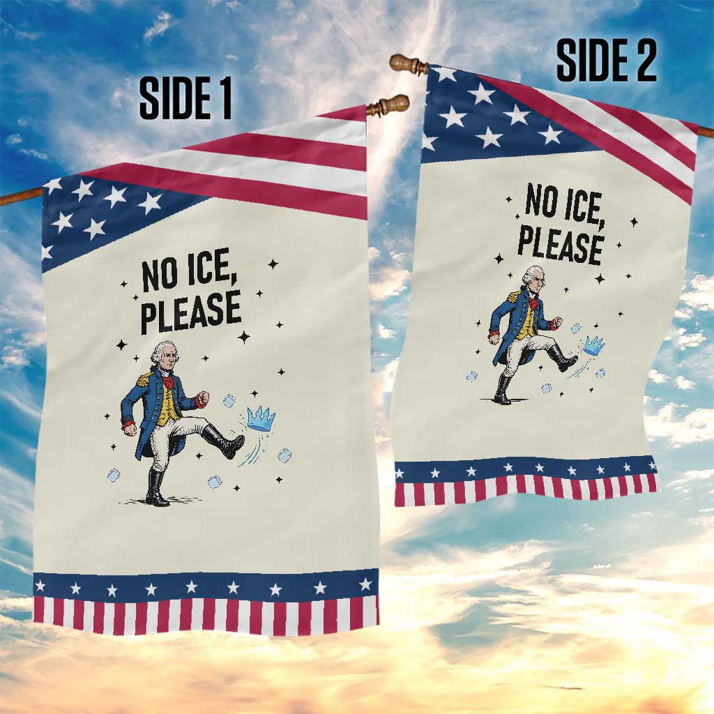 Funny George Washington Garden Flag No Ice Please