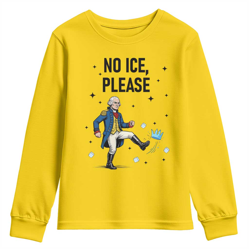Funny George Washington Youth Sweatshirt No Ice Please