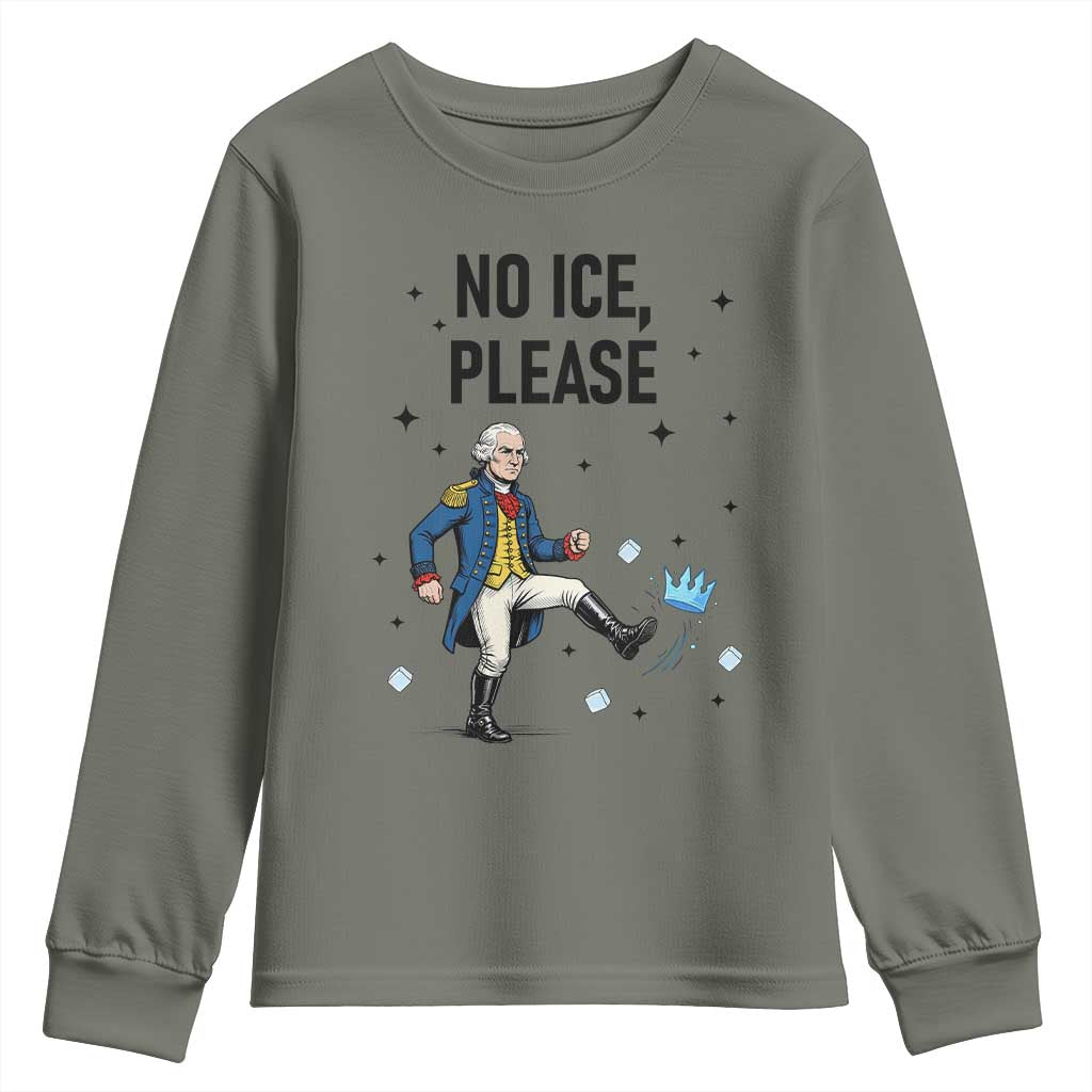 Funny George Washington Youth Sweatshirt No Ice Please