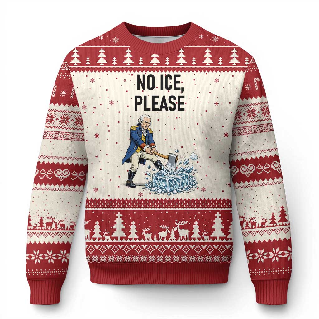 Funny George Washington Political Anti Ice Gift Ugly Christmas Sweater