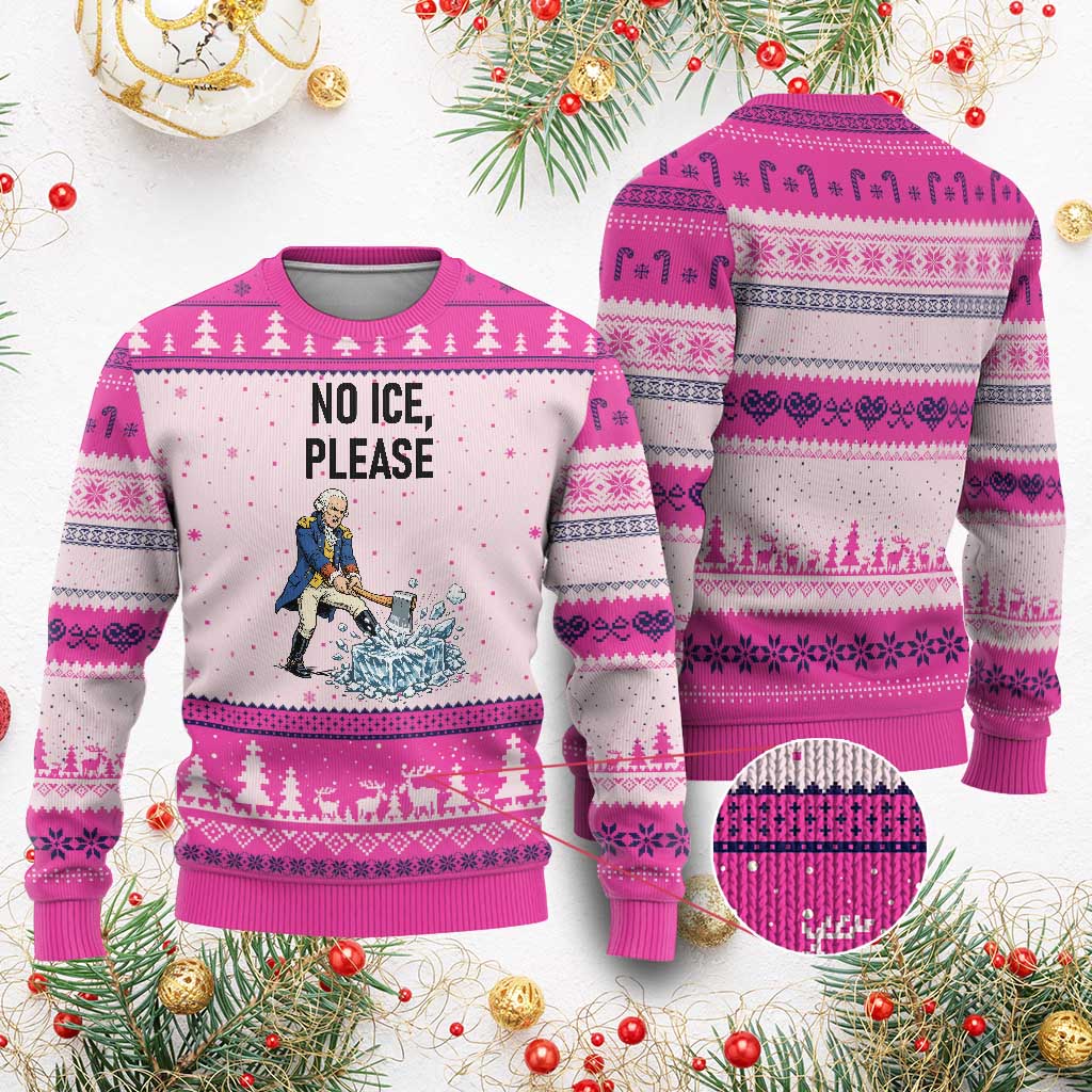 Funny George Washington Political Anti Ice Gift Ugly Christmas Sweater