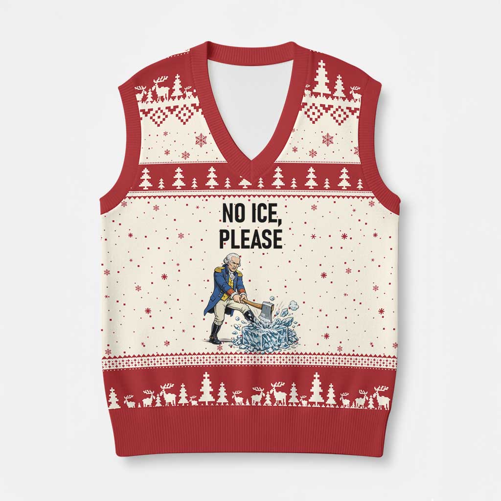 Funny George Washington Political Anti Ice Gift V-Neck Knit Sweater Vest