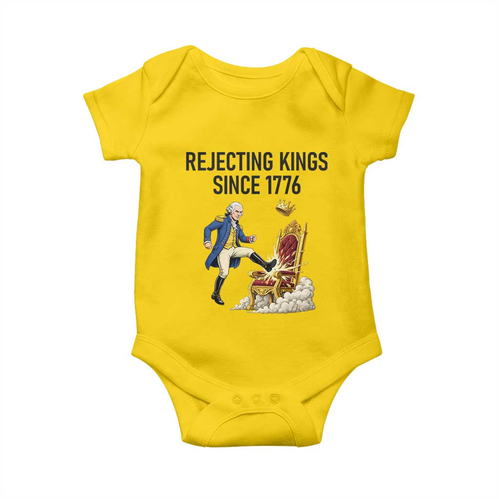 Funny George Washington Protest Baby Onesie Rejecting Kings Since 1776