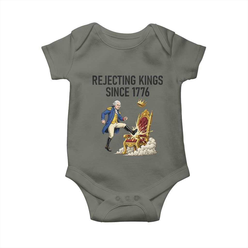 Funny George Washington Protest Baby Onesie Rejecting Kings Since 1776