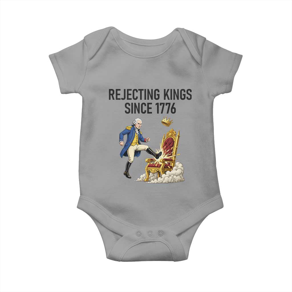 Funny George Washington Protest Baby Onesie Rejecting Kings Since 1776