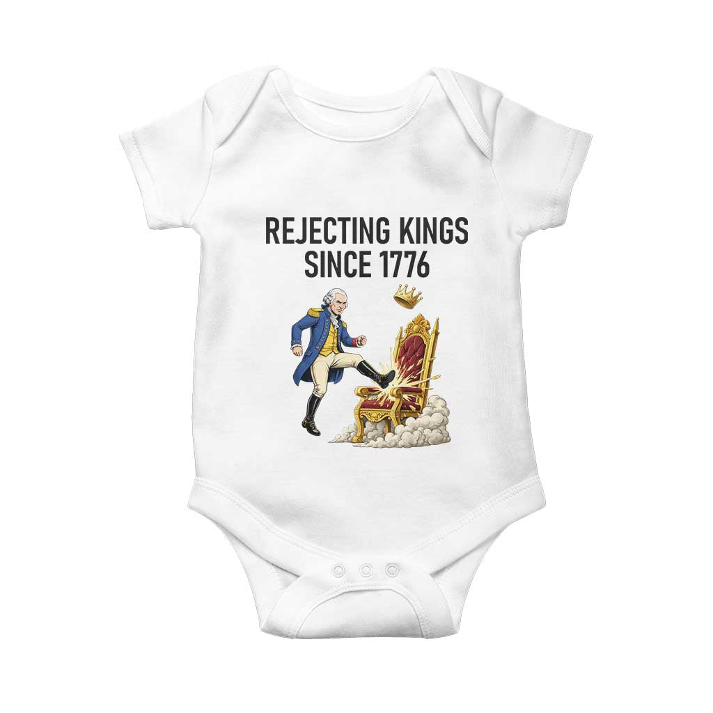 Funny George Washington Protest Baby Onesie Rejecting Kings Since 1776